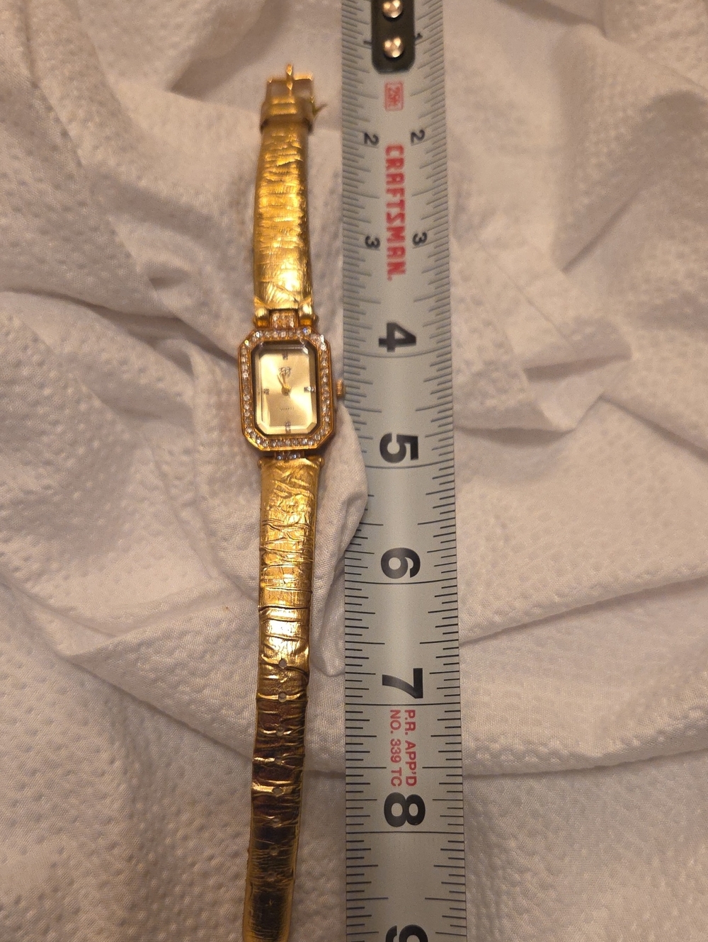 Gold Tone Women's Bracelet Watch with Crystal Accents